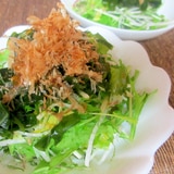 水菜とわかめの和風薬味サラダ
